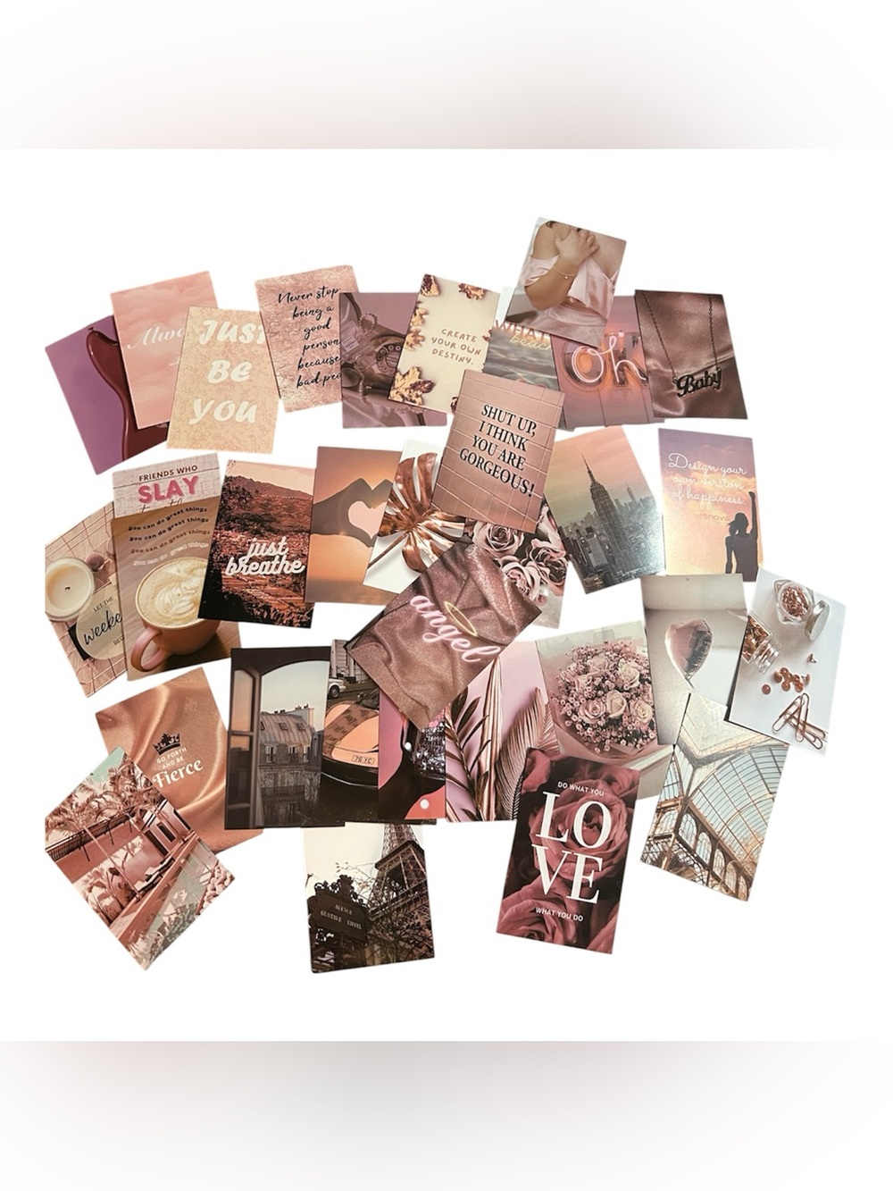 Rose Gold Inspirational Photo Card Collage